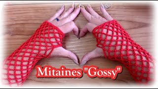 Mitaines quotGossyquot gauchers crochet вязание diy tutorial halloween mariage [upl. by Otrebireh]