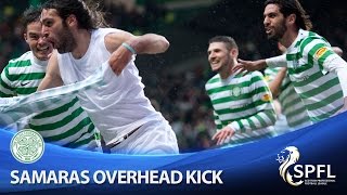 Georgios Samaras Scores Overhead Winning Goal Celtic 43 Aberdeen 16032013 [upl. by Enrique]