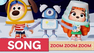 Zoom Zoom Zoom Were Going To The Moon  Songs for Kids  Space Travel for Children  Woof and Joy [upl. by Fotina839]