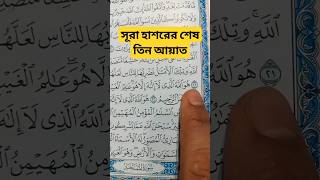 সূরা হাশরের শেষ তিন আয়াত quran shorts short islam [upl. by Aisan373]