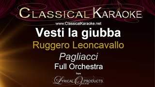 Vesti la giubba Pagliacci Full Orchestral Karaoke [upl. by Mcconnell236]