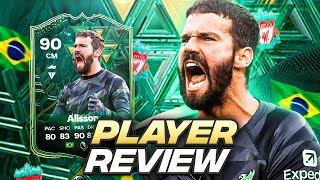 90 WINTER WILDCARD ALISSON SBC PLAYER REVIEW  FC 24 Ultimate Team [upl. by Sainana]