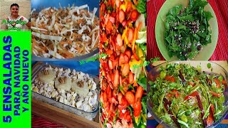 5 ENSALADAS PARA NAVIDAD Y AÑO NUEVOMi amiga Gaby [upl. by Deenya]