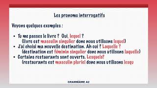 Les pronoms et adjectifs interrogatifs [upl. by Sayers]