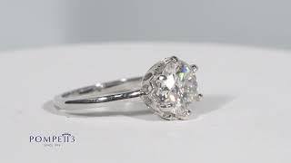 Solitaire Round Diamond Engagement Ring in White Gold by Pompeii3 [upl. by Haimes976]