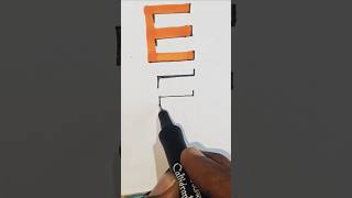 3d shadow letter E writing part2 in short time 3dart 3dalphabet artshorts [upl. by Nealah]