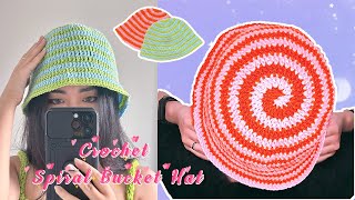 How to Crochet Spiral Bucket Hat [upl. by Atnwahs]