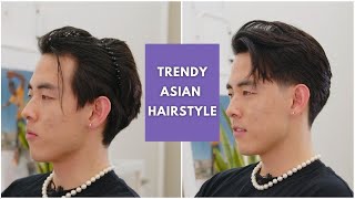 Korean Inspired Hairstyle On Asian Hair  Haircut amp Styling [upl. by Allecram838]