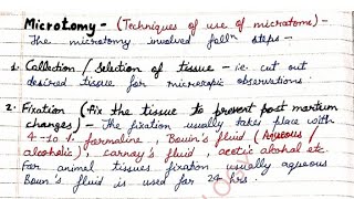 Microtomy  Techniques of use of microtome  BSc  Notes  Part2nd [upl. by Yllas]