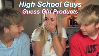 QUIZZING HIGH SCHOOL GUYS ON GIRLY PRODUCTS [upl. by Wertheimer644]