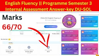 English fluency 2 Internal Assessment Answer Key 3rd Semester DU SOL English fluency [upl. by Nauqet]