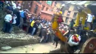 Bhaktapur accident bisket jatra [upl. by Yzzo]