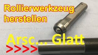 DIY Rollierwerkzeug  der Zweite Versuch  Konventionelles Drehen DIY Roller burnishing Tool [upl. by Dobbins]