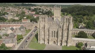 Wells by Drone I Wells Cathedral I Vicars Close I 4K [upl. by Atnas]