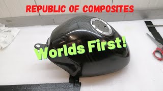 Making Full Carbon fiber fuel tank in prepreg carbon fibre autoclave Honda monkey R [upl. by Jayme706]