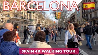 4K La Rambla Walking Tour 2024  Paseo por las Ramblas  람블라스 거리  Barcelona  Spain 🇪🇸 [upl. by Eatnhoj]