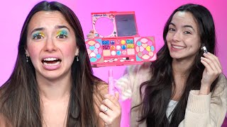 Full Face Using Only KIDS Makeup Challenge  Merrell Twins [upl. by Tiff]