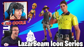 Streamers React To LazarBeam Icon Series Skin Reveal In Fortnite [upl. by Arracahs]