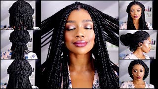 10 quick and easy box braid hairstyles  how to style box braids [upl. by Bevash]