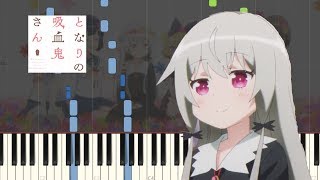 FullTonari no Kyuuketsukisan OP  †吸tie Ladies†Piano Synthesia  Sheet [upl. by Ahsehyt]