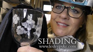 Glass engraving tutorial for beginners with a drill  SHADING flowers and leaves [upl. by Ecela193]