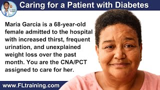 CNA amp PCT Practice Test  Caring for a Patient with Diabetes [upl. by Hgielrahc314]