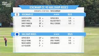 Southern Counties Womens Regional Finals Day  Ickenham CC v Hailsham Roses [upl. by Tanitansy]