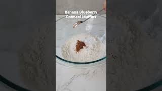 Banana Blueberry Oatmeal Muffins Recipe [upl. by Mozes147]