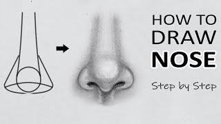 How to Draw Realistic NOSE  Easy Nose Shading Technique for beginners  Nose Sketch  ART Tube [upl. by Burtie]