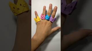 Adorable Paper Cat Ring DIY  Easy Craft Tutorial paperart origamipaper [upl. by Lurline]