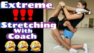 Extreme stretching in rhythmic gymnastics with coach Part 2 [upl. by Viviyan]