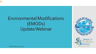 Environmental Modifications EMODs Update Webinar [upl. by Hendel728]