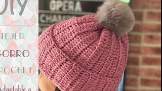 Cómo hacer un gorro a crochet paso a paso para principiantes ♥ Laura DIY [upl. by Otirecul]