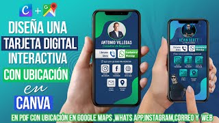 Cómo HACER una TARJETA de PRESENTACIÓN DIGITAL INTERACTIVA con CANVA 2022📲 [upl. by Imit]