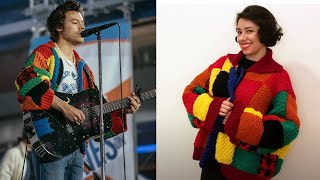 Knitting the Harry Styles Patchwork Cardigan  Tutorial and Review [upl. by Akemet176]