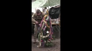 Ukrainian servicemen mark Christmas in Bakhmut [upl. by Dredi]