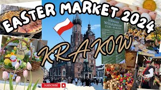 Walking Tour Easter Market in krakow Poland 2024 [upl. by Attelrahc780]