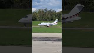 Challenger 650 departing 31 Blacksburg kbcb airport takeoff VTMEA virginia bombardier [upl. by Lucey]