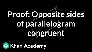 Proof Opposite sides of parallelogram congruent  Quadrilaterals  Geometry  Khan Academy [upl. by Landbert618]