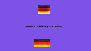 German A2 vocabulary  5 examples [upl. by Llennahc]