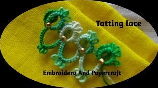 Tatting lace design tutorial for beginnersThe art of lace making Beautiful Needle tatting lace377 [upl. by Marybelle250]