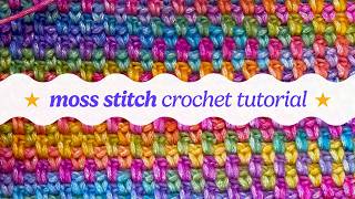 how to do the MOSS STITCH ⭐︎ crochet tutorial [upl. by Nauqe]