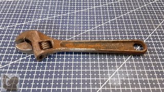 Rusted Old Diamond Adjustable Wrench Restored With DeoxC [upl. by Statis]