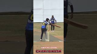 Flat amp furious 🔥 in point CHITRI BIKASH 🏏  umpirebabul cricketrewls trendingreels viralreels [upl. by Kcin]