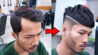 AMAZING TRANSFORMATION ⭐ haircut tutorial ✓ Solusi dahi lebar [upl. by Eniloj635]