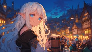 Tavern At Night Medieval Festival Ambience Chilling Folk Music Elf Song [upl. by Biron328]