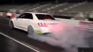 2012 Mercedes E63 BiTurbo  Tune Only  Drag Race Video  1116  12745 mph 205 kmh Road Test® [upl. by Gristede]