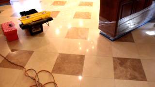 Marble Polishing Video 1 of 2 Travertine Polishing Walkthrough BEFORE [upl. by Yelrihs]