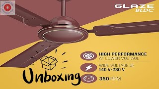 Havells 1200mm Glaze BLDC Motor Ceiling Fan UNBOXING [upl. by Yenahs]