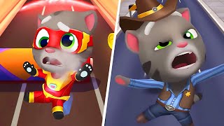 Talking Tom Gold Run vs Talking Tom Hero Dash  All Best Funny Fails amp Falls Moments Compilation 🤣😛🤩 [upl. by Bonine]